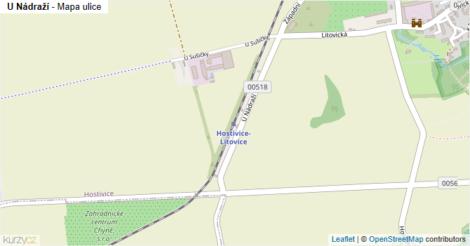 U Nádraží - mapa ulice