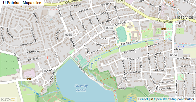 U Potoka - mapa ulice