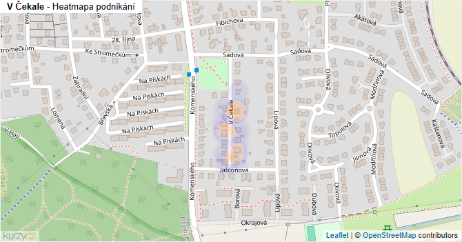 V Čekale - mapa podnikání