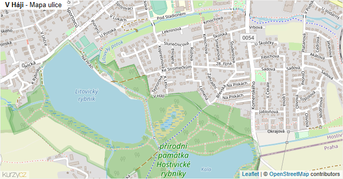 V Háji - mapa ulice
