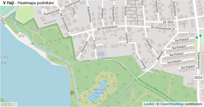 V Háji - mapa podnikání