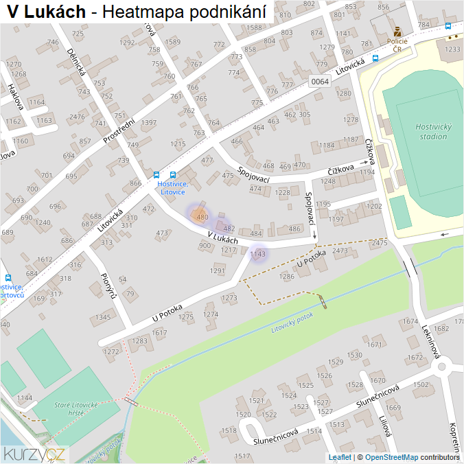 Mapa V Lukách - Firmy v ulici.