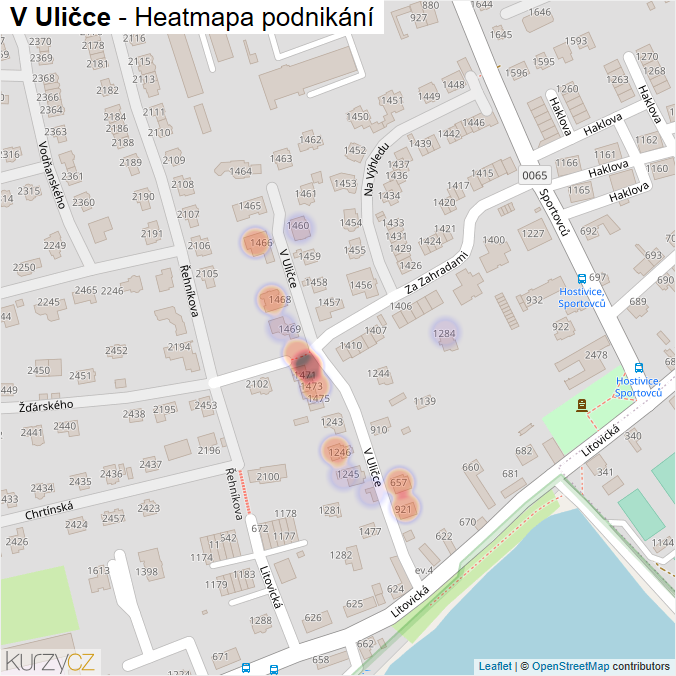 Mapa V Uličce - Firmy v ulici.