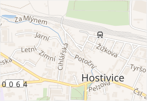Vinohradská v obci Hostivice - mapa ulice