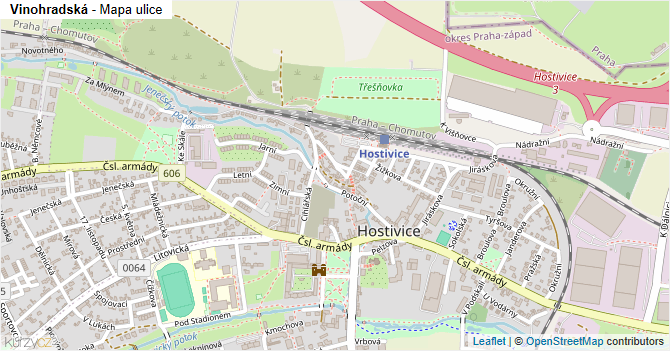 Vinohradská - mapa ulice