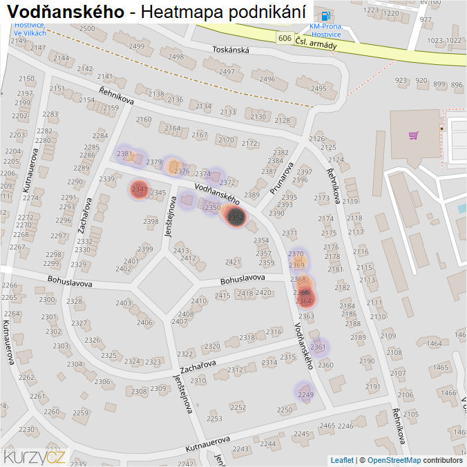 Mapa Vodňanského - Firmy v ulici.