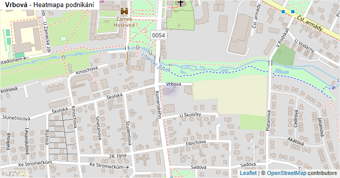 Vrbová - mapa podnikání