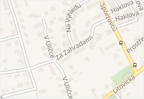 Za Zahradami v obci Hostivice - mapa ulice