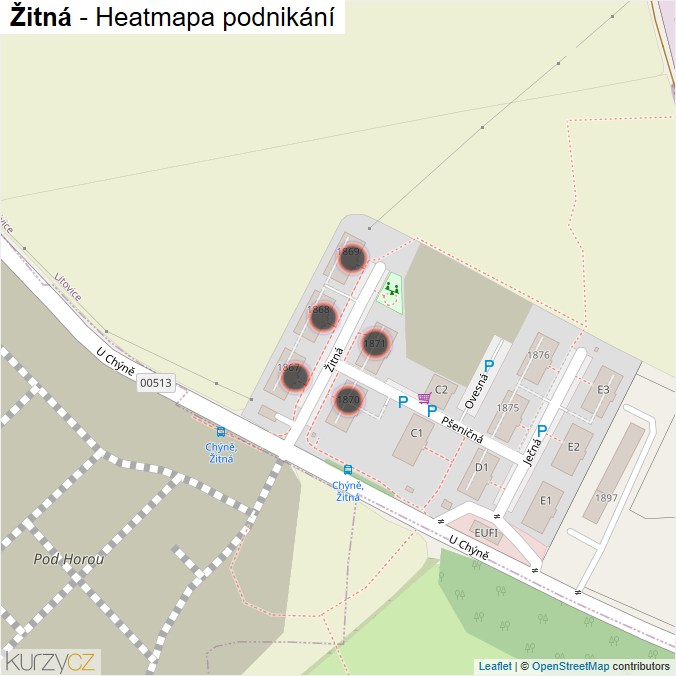 Mapa Žitná - Firmy v ulici.