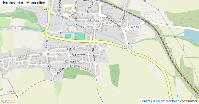 Hrotovická - mapa ulice