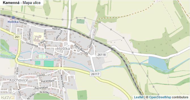 Kamenná - mapa ulice