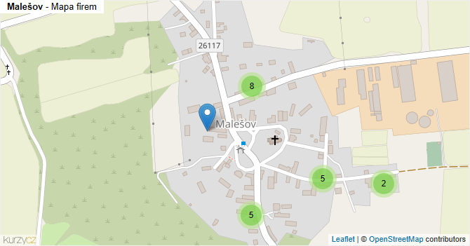 Malešov - mapa firem