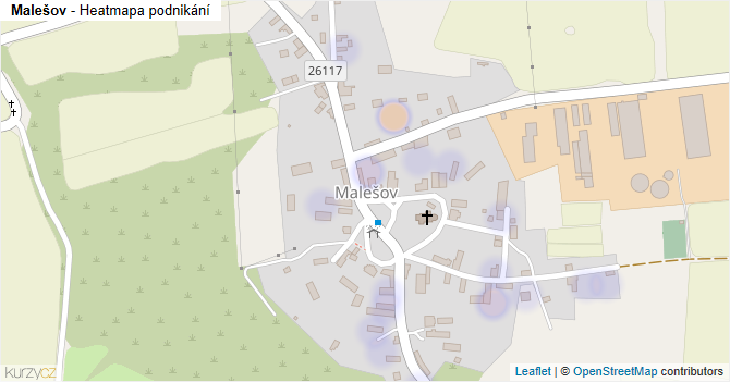 Malešov - mapa podnikání