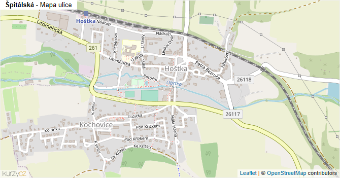 Špitálská - mapa ulice