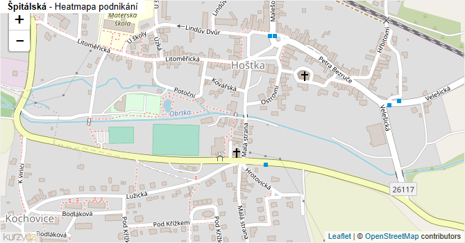 Špitálská - mapa podnikání