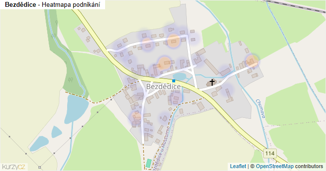 Bezdědice - mapa podnikání