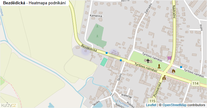 Bezdědická - mapa podnikání