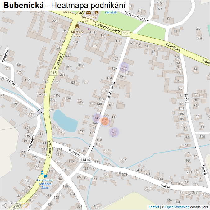 Mapa Bubenická - Firmy v ulici.