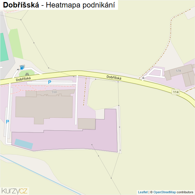 Mapa Dobříšská - Firmy v ulici.