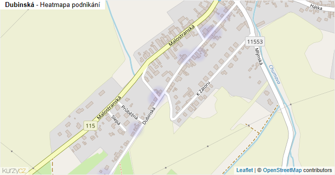 Dubinská - mapa podnikání
