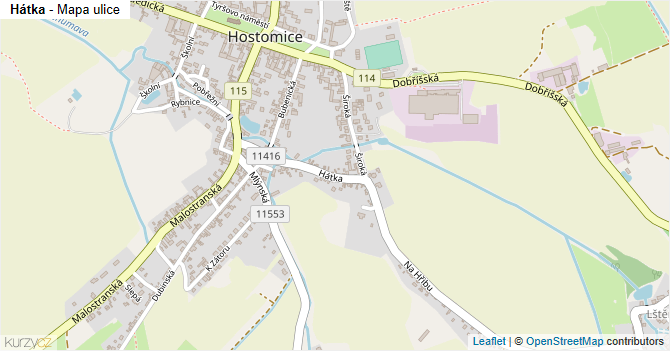 Hátka - mapa ulice