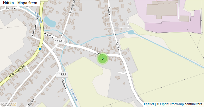 Hátka - mapa firem