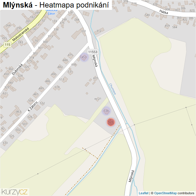 Mapa Mlýnská - Firmy v ulici.