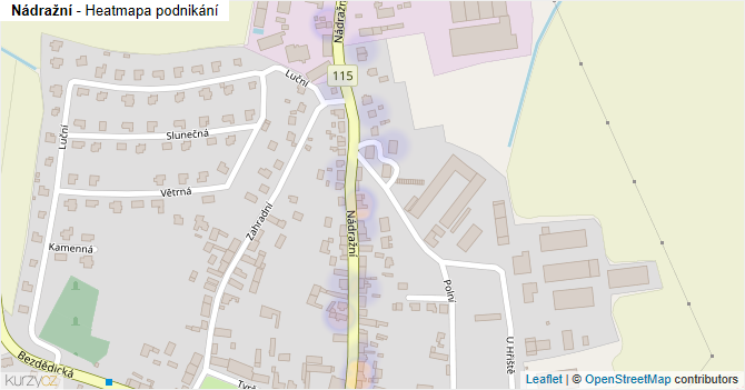 Nádražní - mapa podnikání