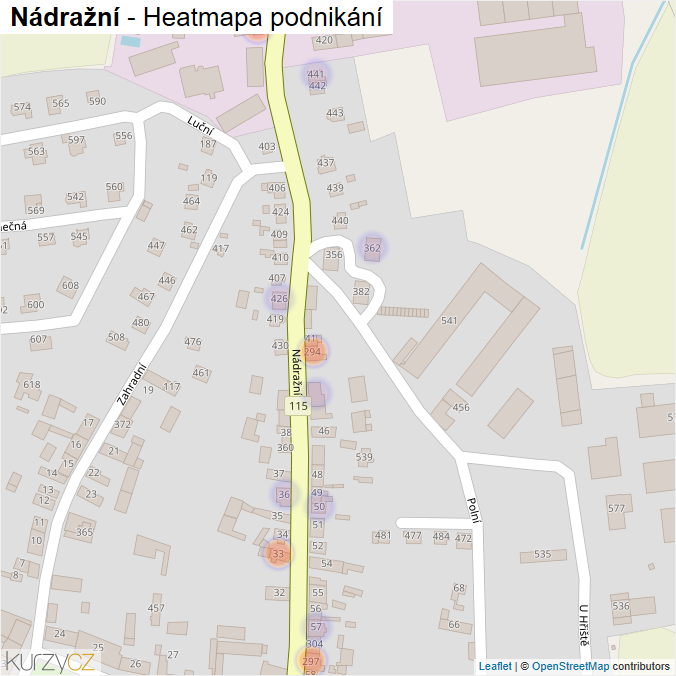 Mapa Nádražní - Firmy v ulici.