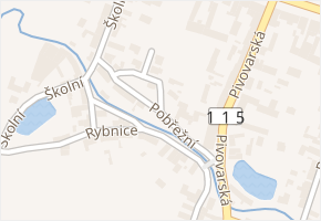 Pobřežní v obci Hostomice - mapa ulice