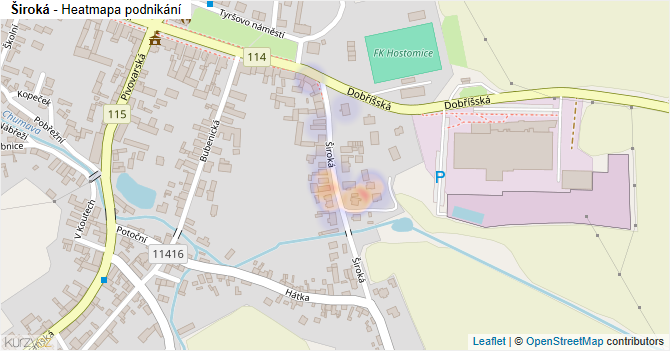 Široká - mapa podnikání
