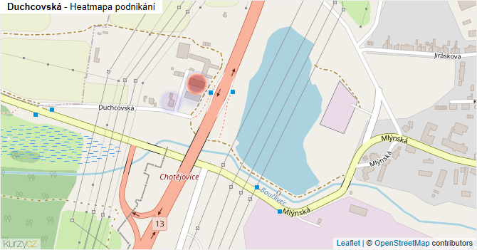Duchcovská - mapa podnikání