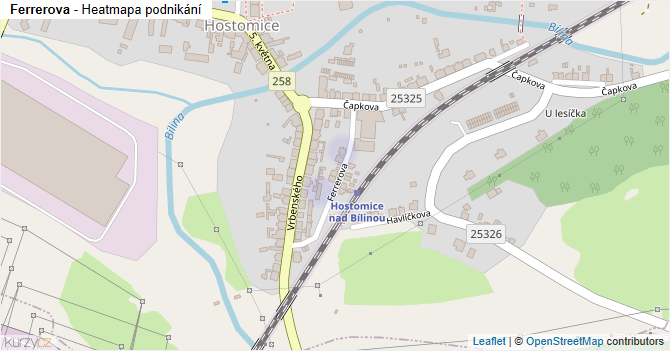 Ferrerova - mapa podnikání