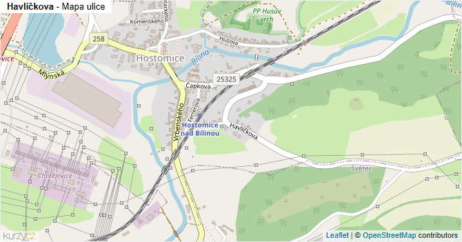 Havlíčkova - mapa ulice
