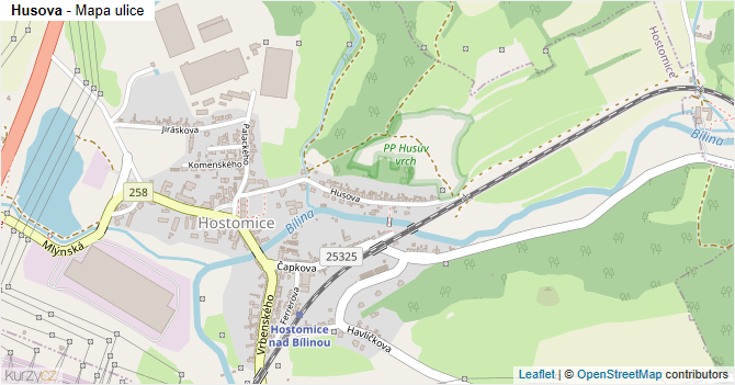 Husova - mapa ulice