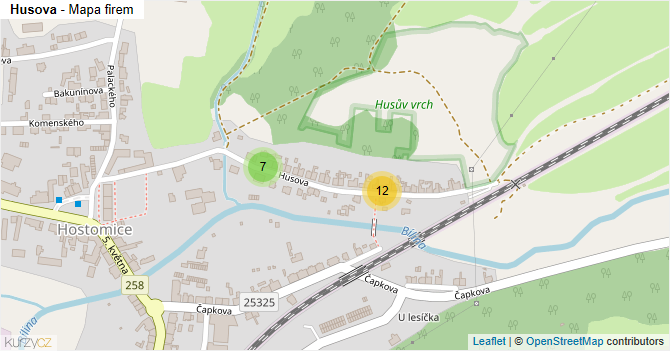 Husova - mapa firem