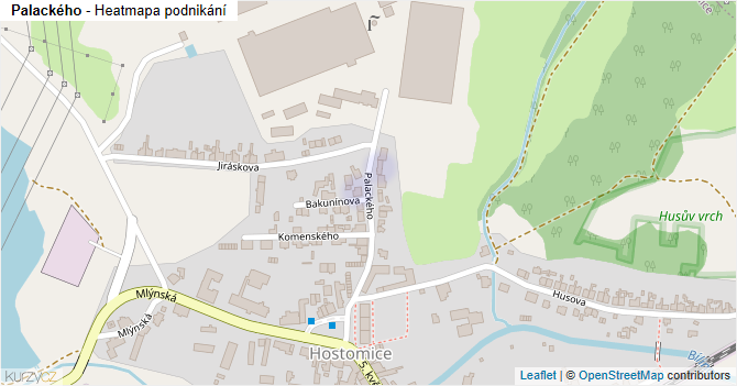 Palackého - mapa podnikání
