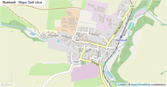 Hostouň - mapa části obce