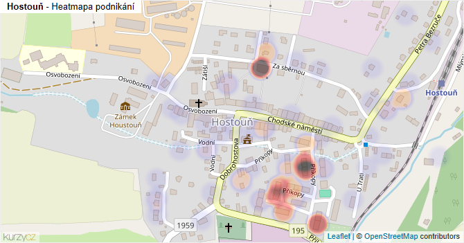 Hostouň - mapa podnikání