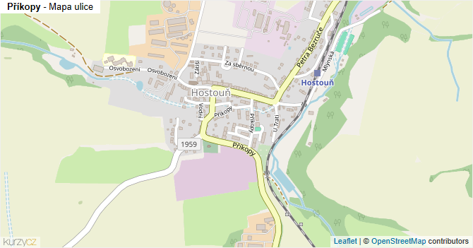 Příkopy - mapa ulice