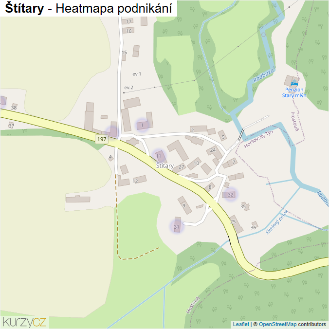 Mapa Štítary - Firmy v části obce.