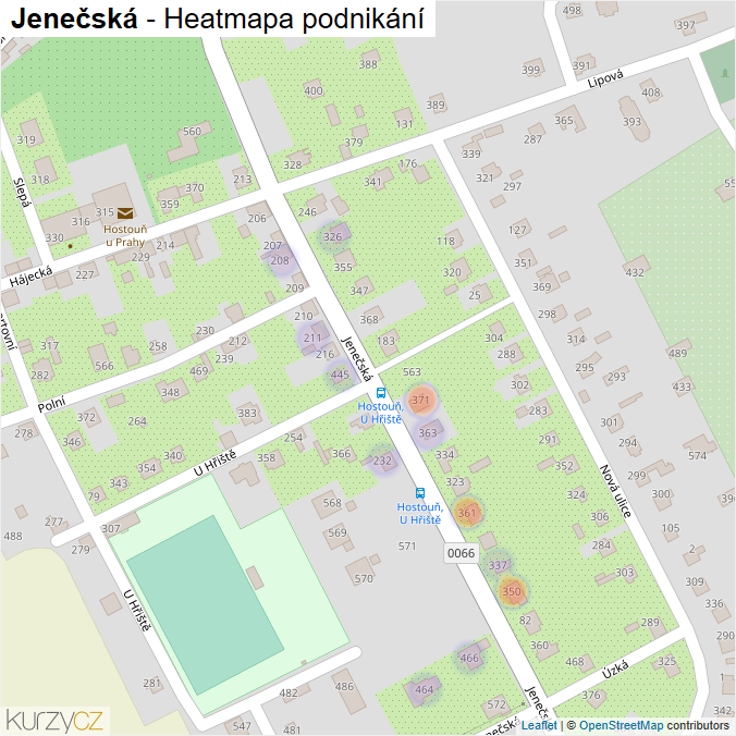 Mapa Jenečská - Firmy v ulici.