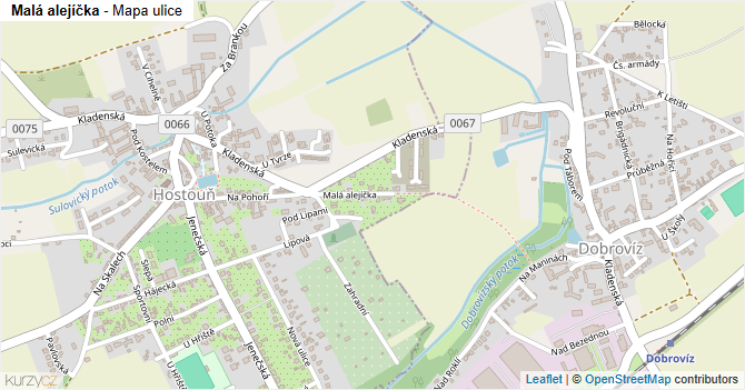 Malá alejíčka - mapa ulice