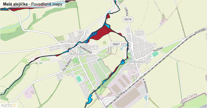 Malá alejíčka - záplavové mapy stoleté vody