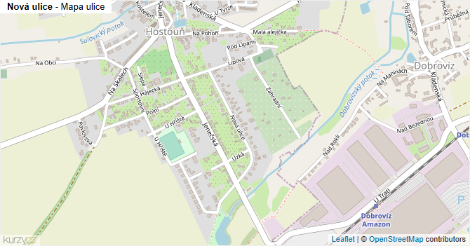 Nová ulice - mapa ulice