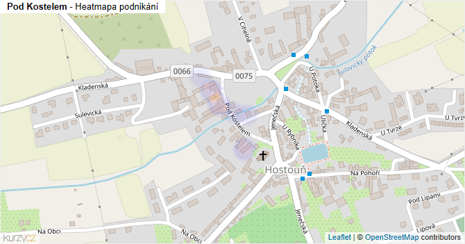 Pod Kostelem - mapa podnikání