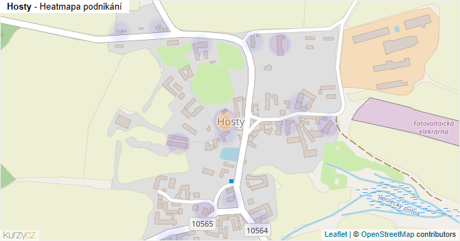 Hosty - mapa podnikání