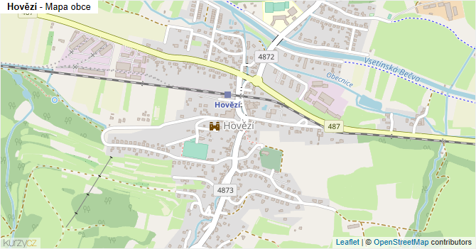 Hovězí - mapa obce
