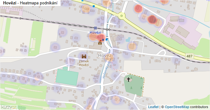 Hovězí - mapa podnikání