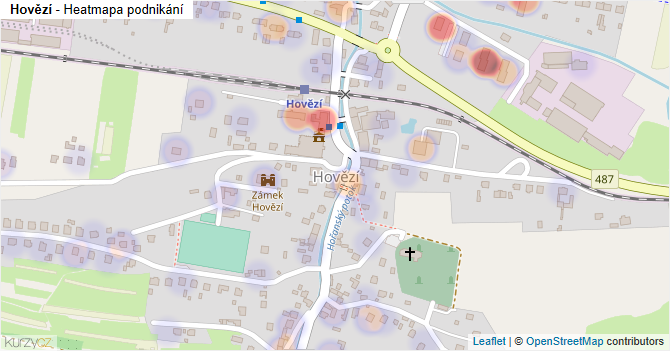 Hovězí - mapa podnikání